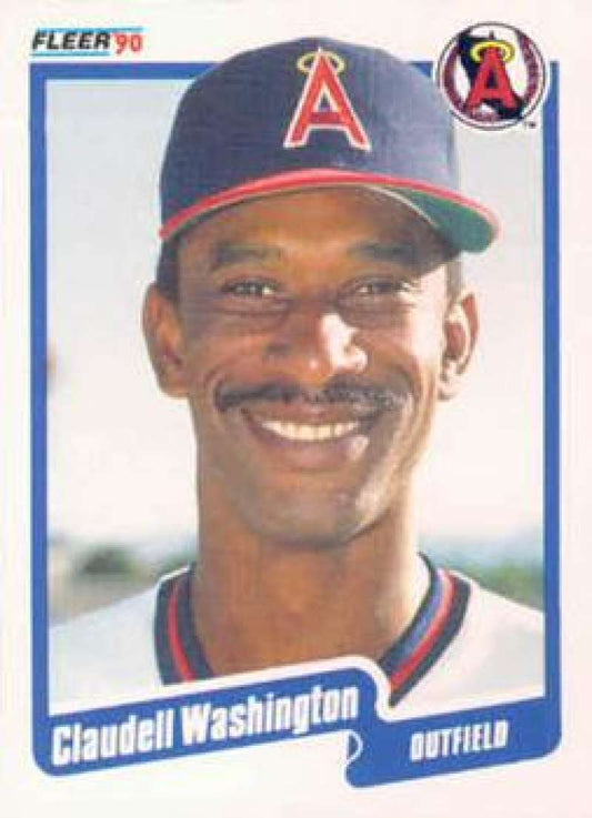 1990 Fleer Baseball #146 Claudell Washington  California Angels  Image 1