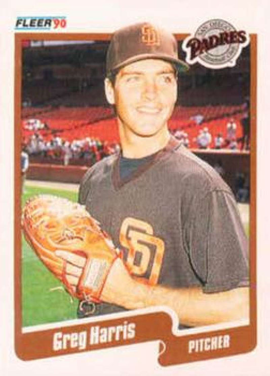 1990 Fleer Baseball #158 Greg Harris  San Diego Padres  Image 1