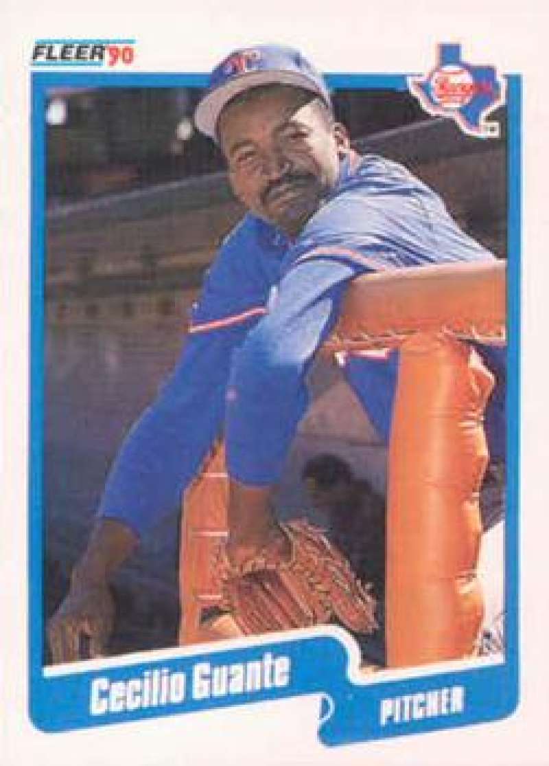 1990 Fleer Baseball #298 Cecilio Guante  Texas Rangers  Image 1