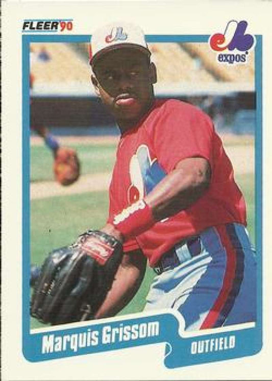 1990 Fleer Baseball #347 Marquis Grissom  RC Rookie Montreal Expos  Image 1