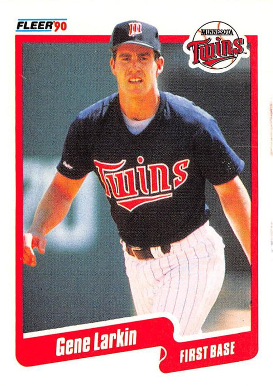 1990 Fleer Baseball #379 Gene Larkin  Minnesota Twins  Image 1