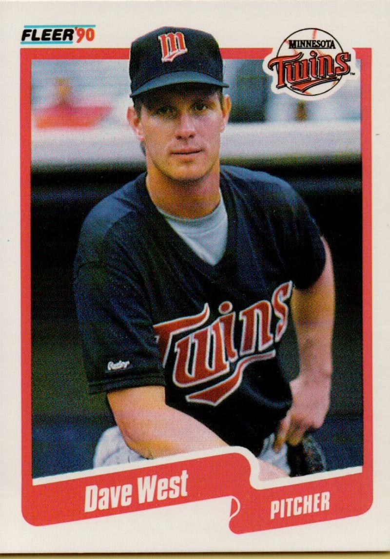 1990 Fleer Baseball #388 David West  Minnesota Twins  Image 1