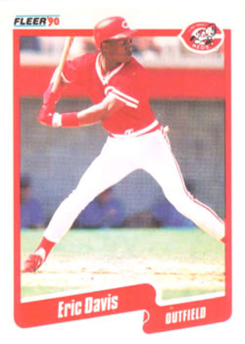 1990 Fleer Baseball #417 Eric Davis  Cincinnati Reds  Image 1