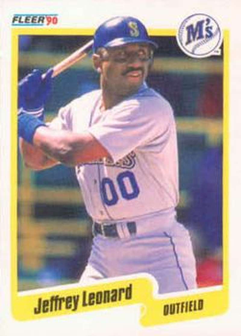 1990 Fleer Baseball #519 Jeffrey Leonard  Seattle Mariners  Image 1