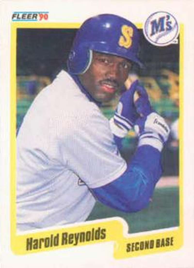1990 Fleer Baseball #524 Harold Reynolds  Seattle Mariners  Image 1