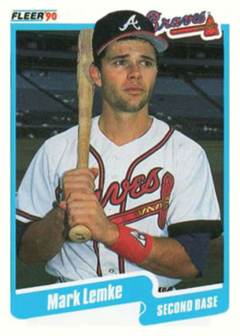 1990 Fleer Baseball #587 Mark Lemke  Atlanta Braves  Image 1