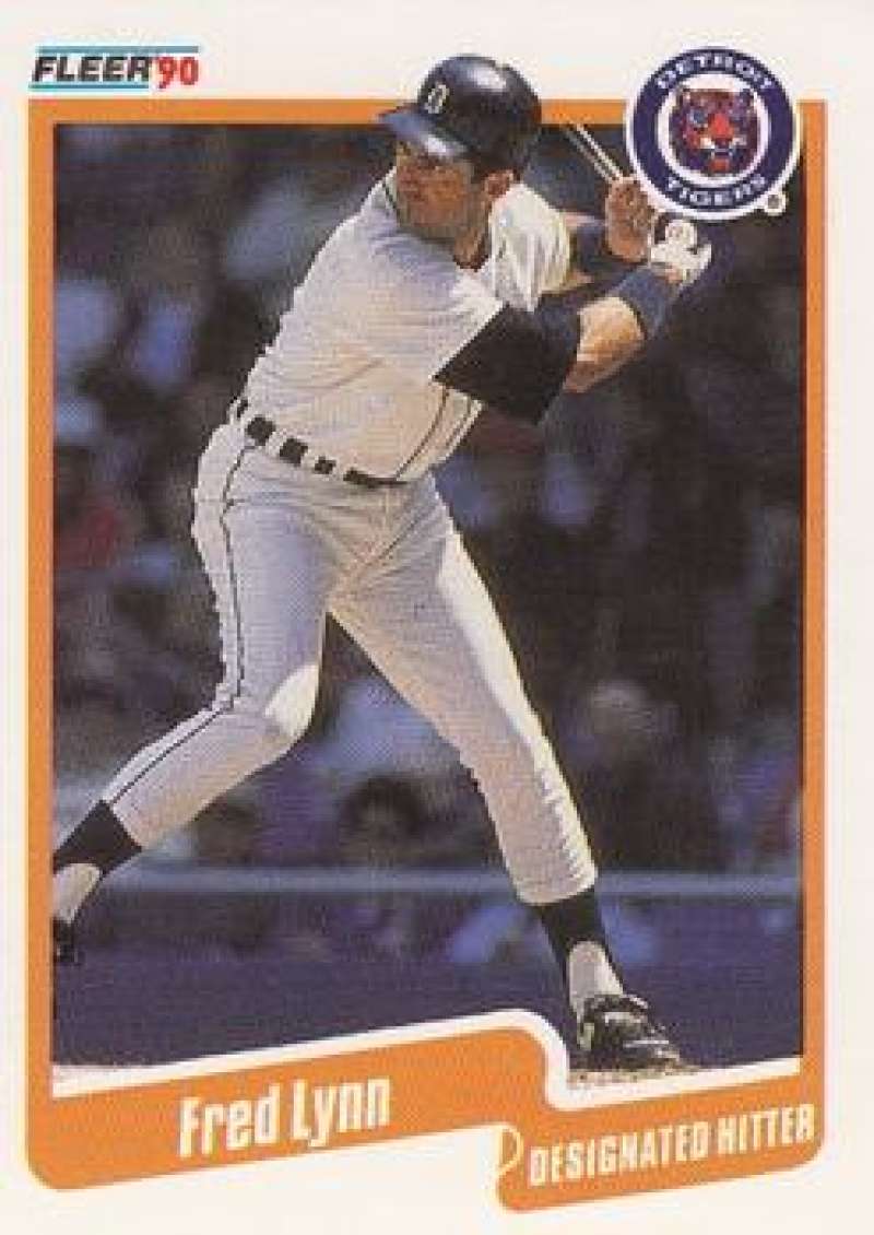 1990 Fleer Baseball #609 Fred Lynn  Detroit Tigers  Image 1