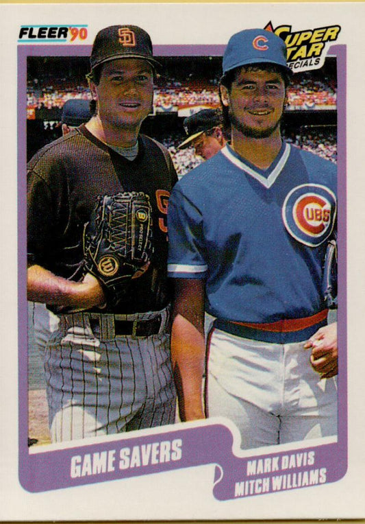 1990 Fleer Baseball #631 Mark Davis/Mitch Williams Game Savers  Image 1