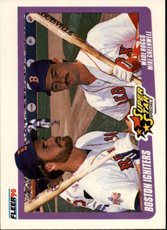 1990 Fleer Baseball #632 Wade Boggs/Mike Greenwell Boston Igniters  Image 1