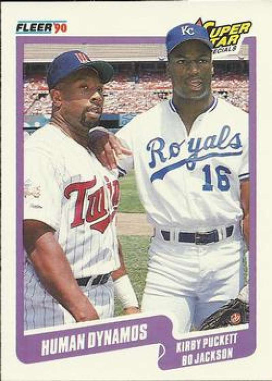 1990 Fleer Baseball #635 Kirby Puckett/Bo Jackson Human Dynamos   Image 1
