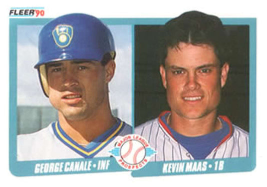 1990 Fleer Baseball #641 George Canale/Kevin Maas  RC Rookie  Image 1