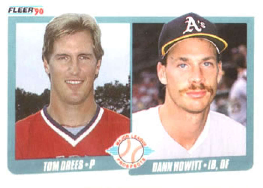 1990 Fleer Baseball #644 Tom Drees/Dann Howitt  RC Rookie Sox/Athletics  Image 1
