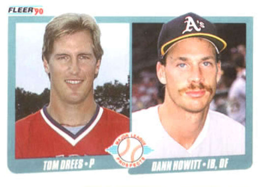 1990 Fleer Baseball #644 Tom Drees/Dann Howitt  RC Rookie Sox/Athletics  Image 1