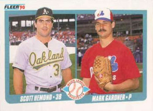1990 Fleer Baseball #646 Scott Hemond/Mark Gardner  RC Rookie Oakland  Image 1