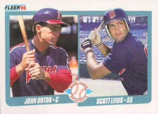 1990 Fleer Baseball #647 John Orton/Scott Leius  RC Rookie Angels/Twins  Image 1