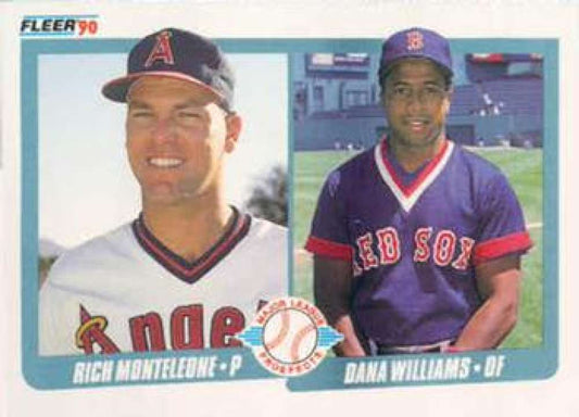 1990 Fleer Baseball #648 Rich Monteleone/Dana Williams  RC Rookie Angels/Sox  Image 1