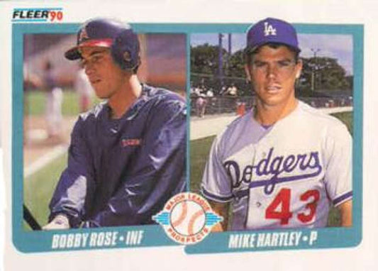 1990 Fleer Baseball #651 Bobby Rose/Mike Hartley  RC Rookie CAngels/Dodgers  Image 1