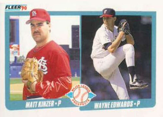 1990 Fleer Baseball #652 Matt Kinzer/Wayne Edwards  RC Rookie Cardinals/Sox  Image 1