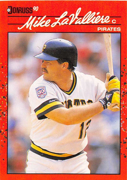 1990 Donruss Baseball  #211 Mike LaValliere  Pittsburgh Pirates  Image 1