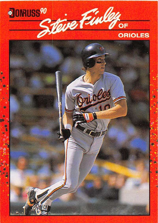 1990 Donruss Baseball  #215 Steve Finley  Baltimore Orioles  Image 1
