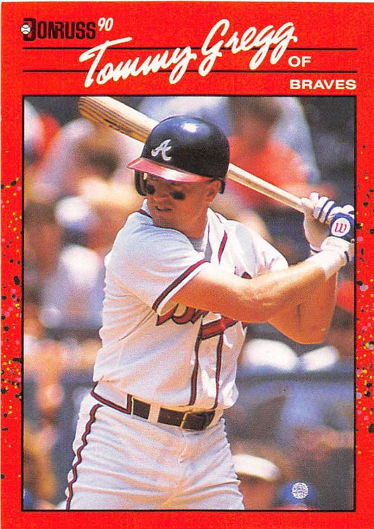 1990 Donruss Baseball  #239 Tommy Gregg  Atlanta Braves  Image 1