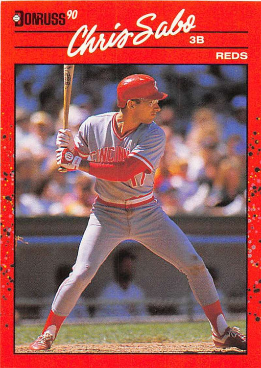 1990 Donruss Baseball  #242 Chris Sabo  Cincinnati Reds  Image 1