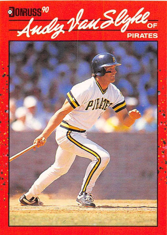 1990 Donruss Baseball  #244 Andy Van Slyke  Pittsburgh Pirates  Image 1
