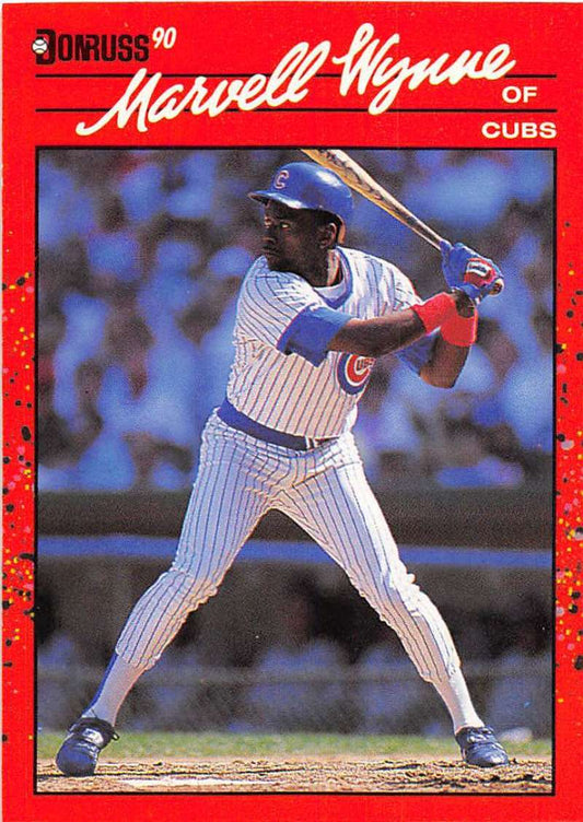 1990 Donruss Baseball  #255 Marvell Wynne  Chicago Cubs  Image 1