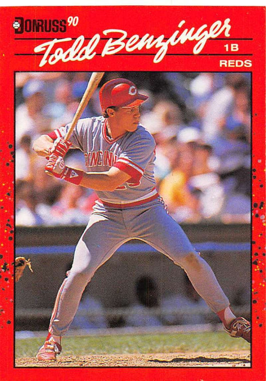 1990 Donruss Baseball  #257 Todd Benzinger  Cincinnati Reds  Image 1