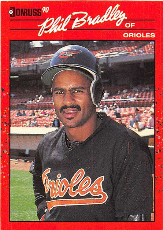 1990 Donruss Baseball  #259 Phil Bradley  Baltimore Orioles  Image 1