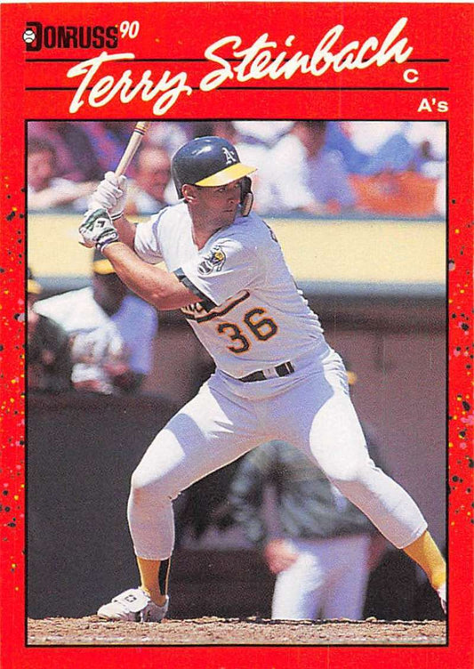 1990 Donruss Baseball  #268 Terry Steinbach  Oakland Athletics  Image 1