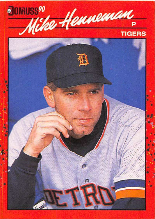 1990 Donruss Baseball  #296 Mike Henneman  Detroit Tigers  Image 1