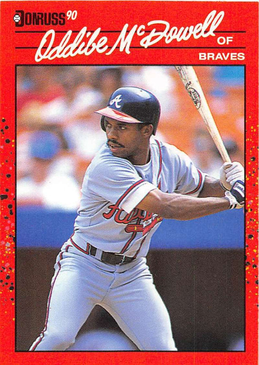 1990 Donruss Baseball  #340 Oddibe McDowell  Atlanta Braves  Image 1