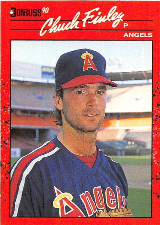 1990 Donruss Baseball  #344 Chuck Finley  California Angels  Image 1