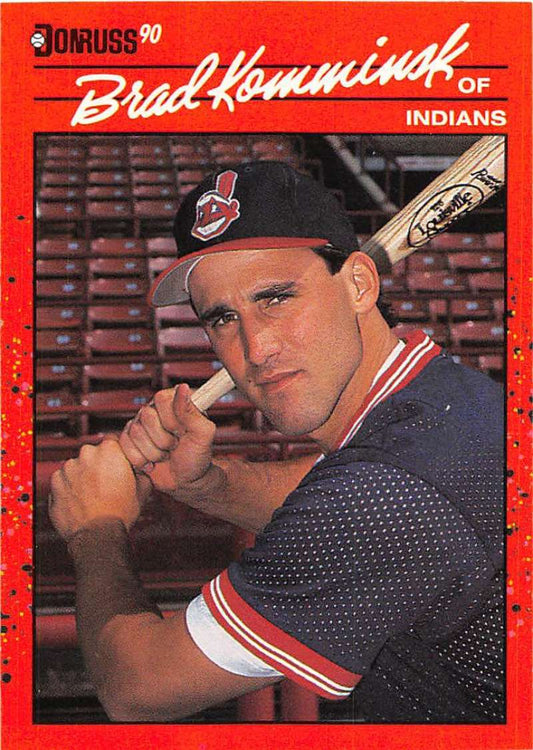 1990 Donruss Baseball  #350 Brad Komminsk  Cleveland Indians  Image 1