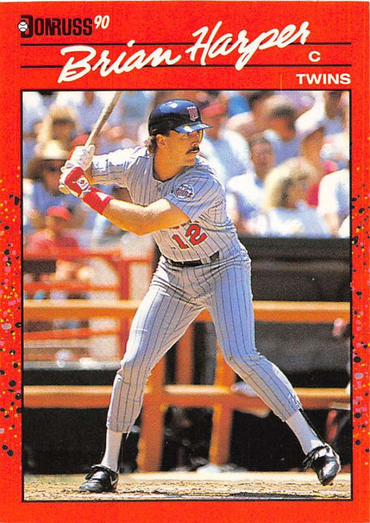1990 Donruss Baseball  #355 Brian Harper  Minnesota Twins  Image 1