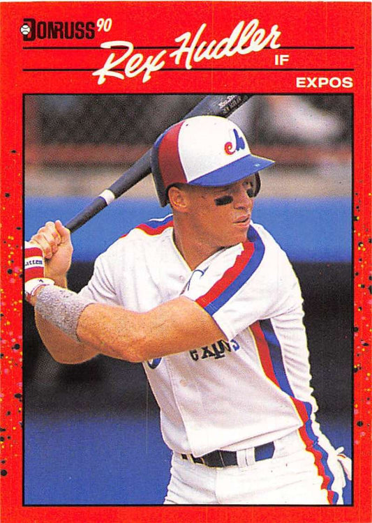1990 Donruss Baseball  #366 Rex Hudler  Montreal Expos  Image 1