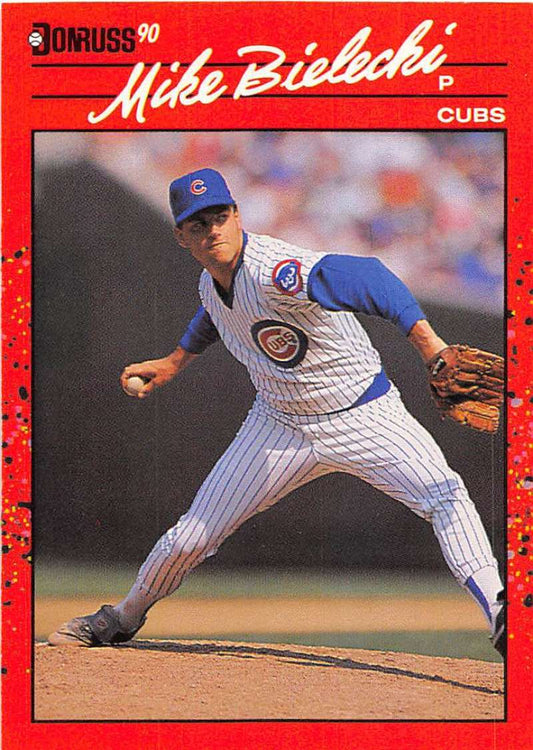 1990 Donruss Baseball  #373 Mike Bielecki  Chicago Cubs  Image 1