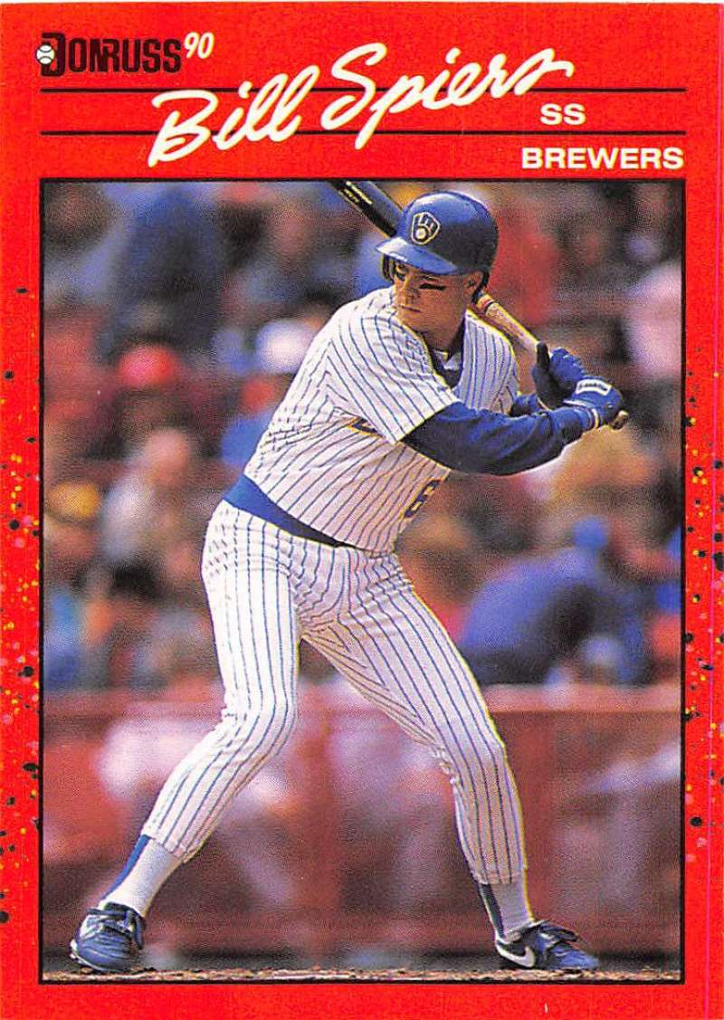 1990 Donruss Baseball  #382 Bill Spiers  Milwaukee Brewers  Image 1