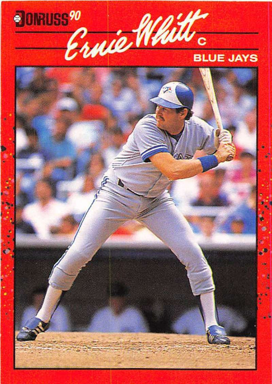 1990 Donruss Baseball  #385 Ernie Whitt  Toronto Blue Jays  Image 1
