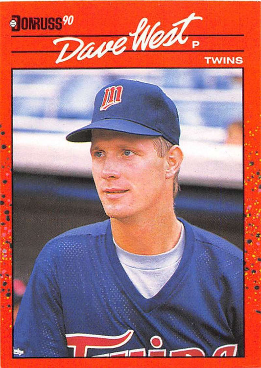 1990 Donruss Baseball  #387 David West  Minnesota Twins  Image 1