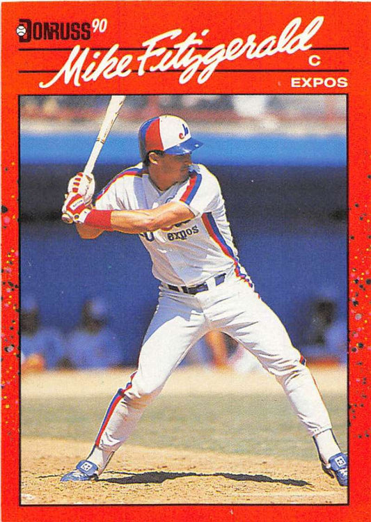 1990 Donruss Baseball  #392 Mike Fitzgerald  Montreal Expos  Image 1