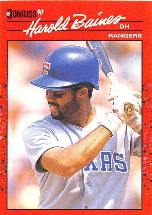1990 Donruss Baseball  #402 Harold Baines  Texas Rangers  Image 1