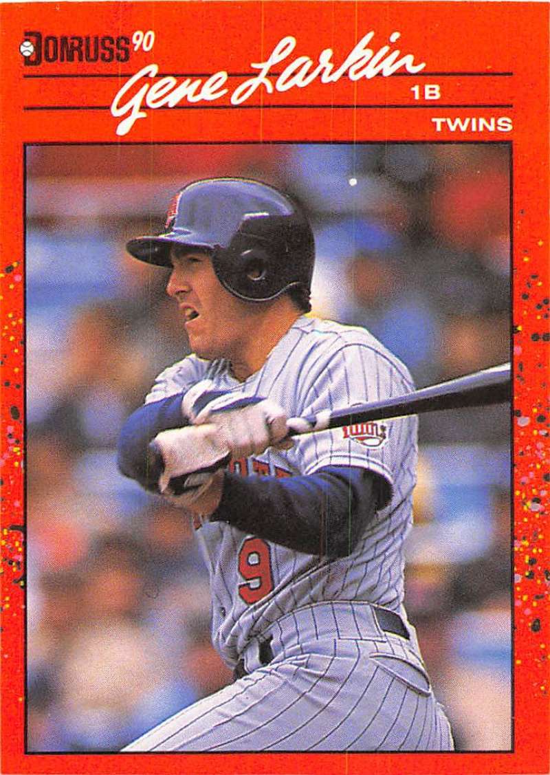 1990 Donruss Baseball  #436 Gene Larkin  Minnesota Twins  Image 1