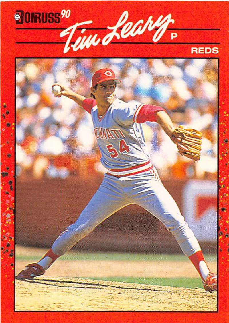 1990 Donruss Baseball  #670 Tim Leary  Cincinnati Reds  Image 1