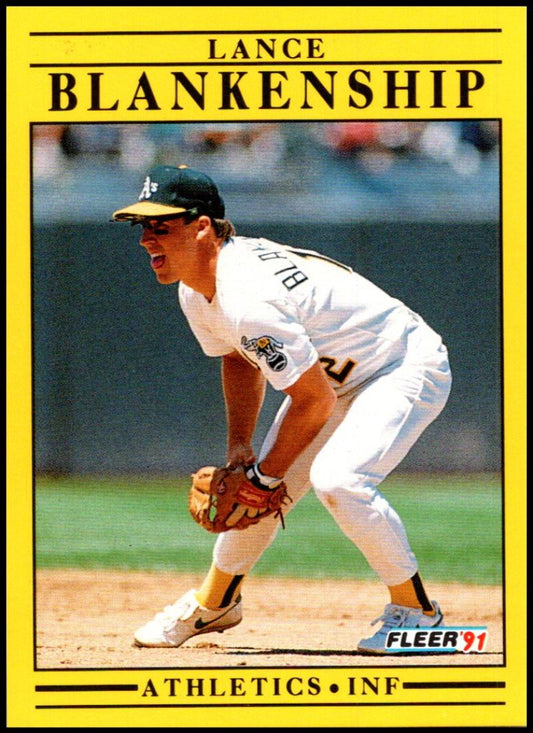 1991 Fleer Baseball #3 Lance Blankenship  Oakland Athletics  Image 1