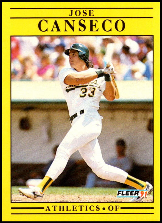 1991 Fleer Baseball #5 Jose Canseco  Oakland Athletics  Image 1