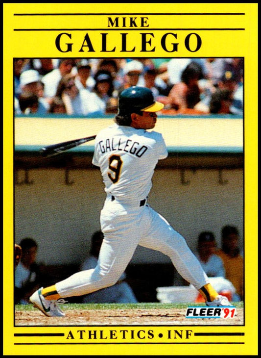 1991 Fleer Baseball #7 Mike Gallego  Oakland Athletics  Image 1