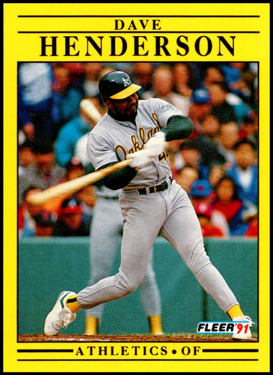 1991 Fleer Baseball #9 Dave Henderson  Oakland Athletics  Image 1