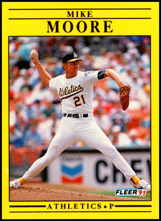 1991 Fleer Baseball #18 Mike Moore  Oakland Athletics  Image 1